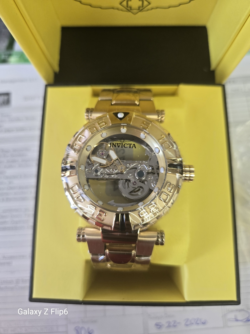 Invicta Gold Skeleton Men's Watch Automatic